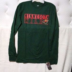 Women's Minnesota Wild Small long sleeve crewneck T-shirt Hunter Green NHL NWT